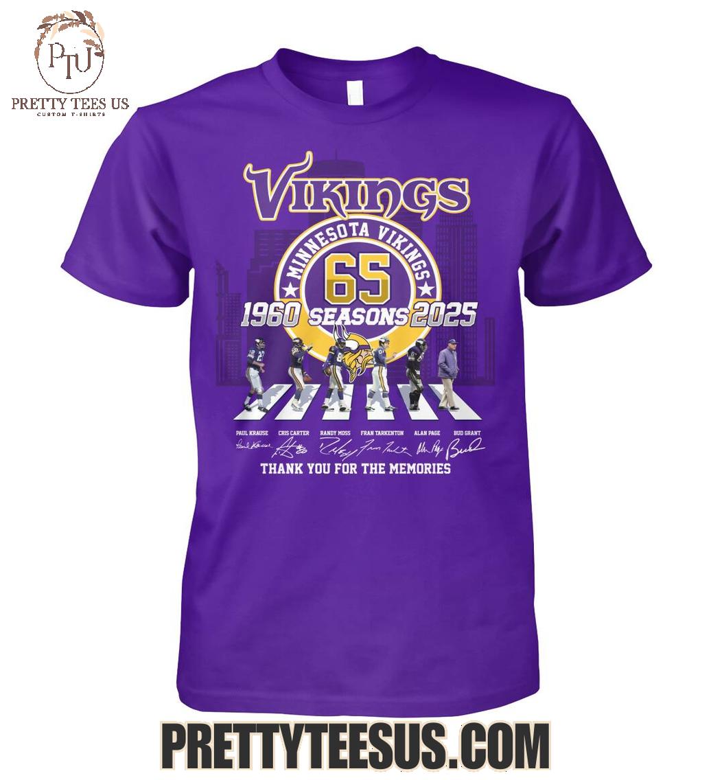 Minnesota Vikings 65 Seasons 1960-2025 Thank You For The Memories T-Shirt Minnesota Vikings 65 Seasons 1960-2025 Thank You For The Memories T-Shirt