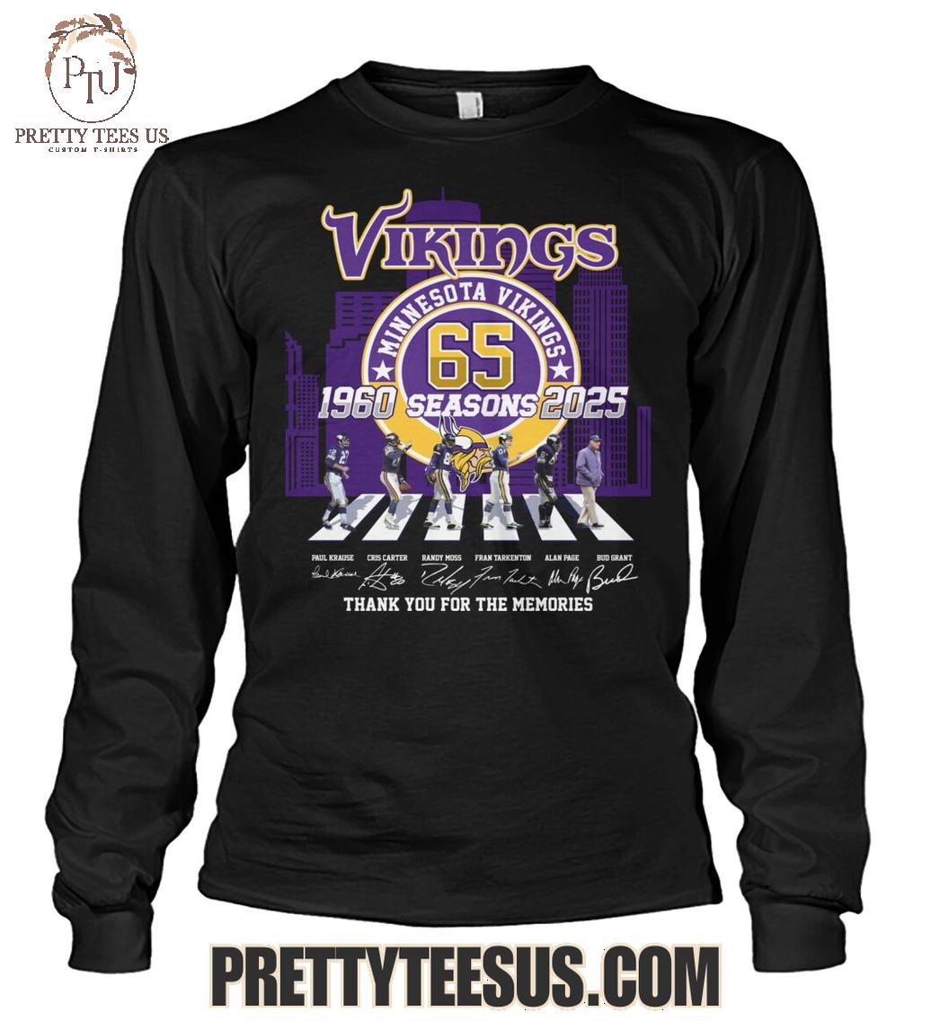 Minnesota Vikings 65 Seasons 1960-2025 Thank You For The Memories T-Shirt Minnesota Vikings 65 Seasons 1960-2025 Thank You For The Memories T-Shirt