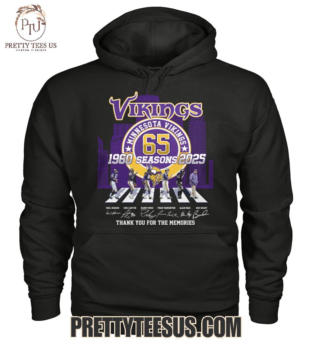 Minnesota Vikings 65 Seasons 1960-2025 Thank You For The Memories T-Shirt Minnesota Vikings 65 Seasons 1960-2025 Thank You For The Memories T-Shirt