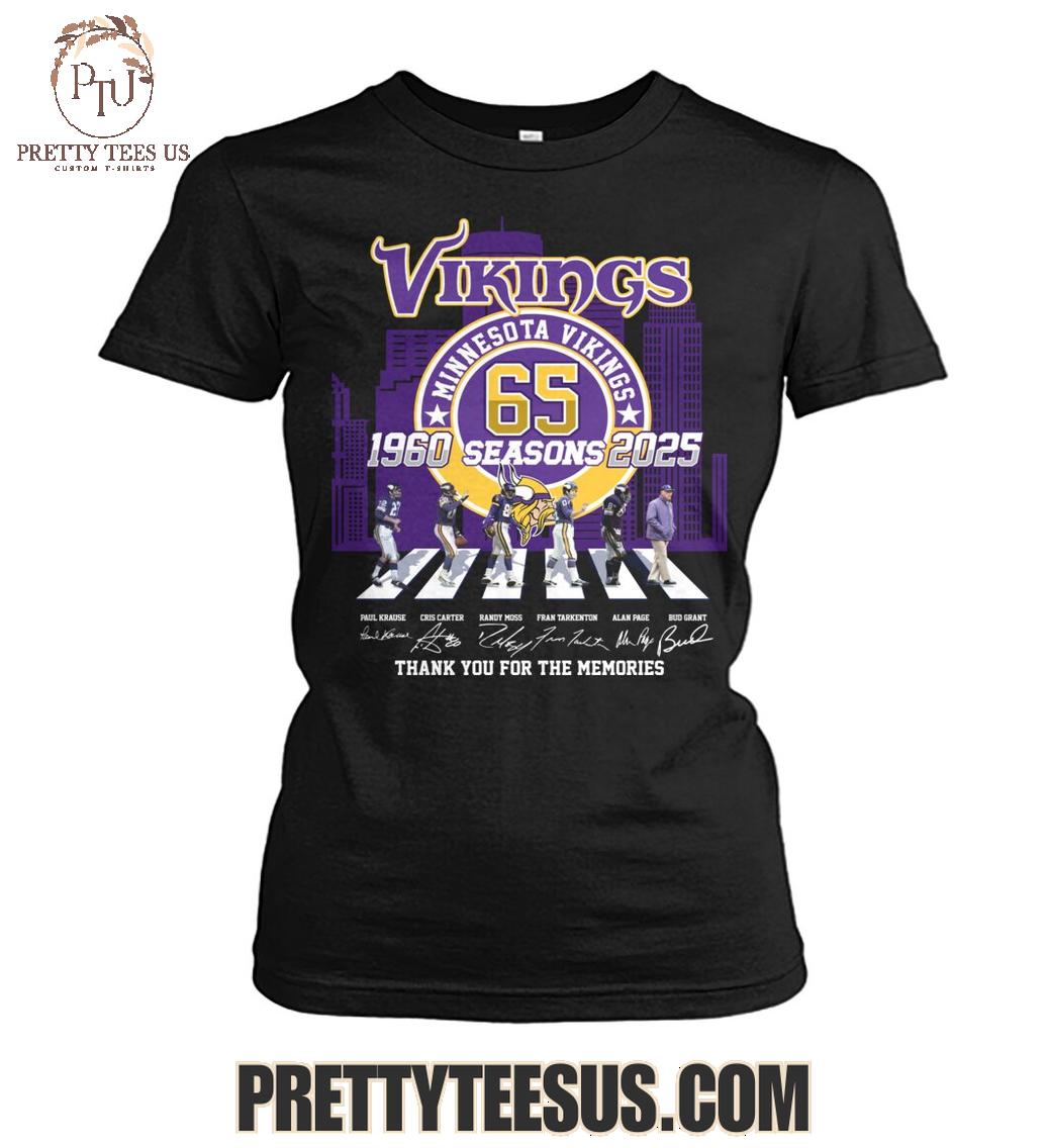 Minnesota Vikings 65 Seasons 1960-2025 Thank You For The Memories T-Shirt Minnesota Vikings 65 Seasons 1960-2025 Thank You For The Memories T-Shirt