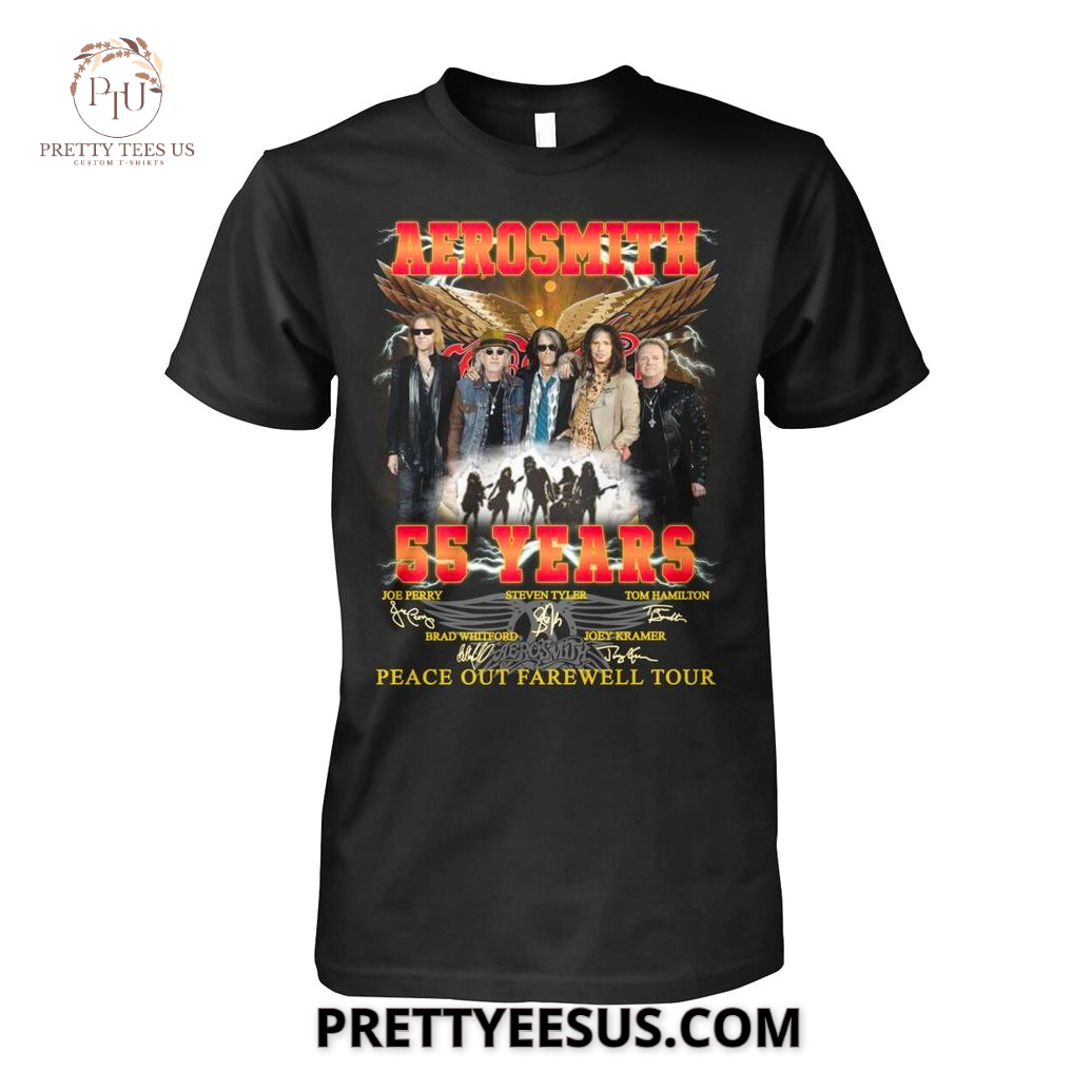 Aerosmith 55 Years Peace Out Farewell Tour T-Shirt Aerosmith 55 Years Peace Out Farewell Tour T-Shirt