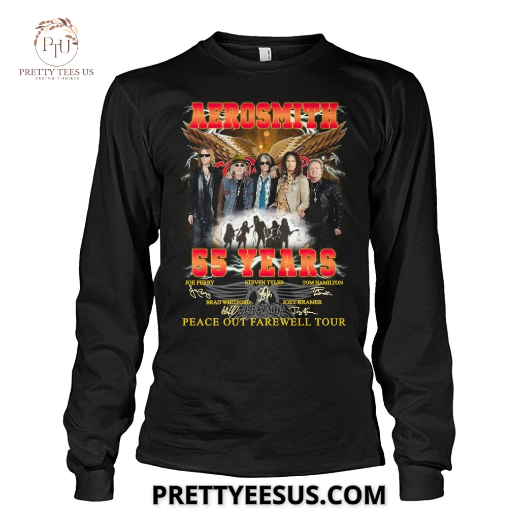 Aerosmith 55 Years Peace Out Farewell Tour T-Shirt Aerosmith 55 Years Peace Out Farewell Tour T-Shirt