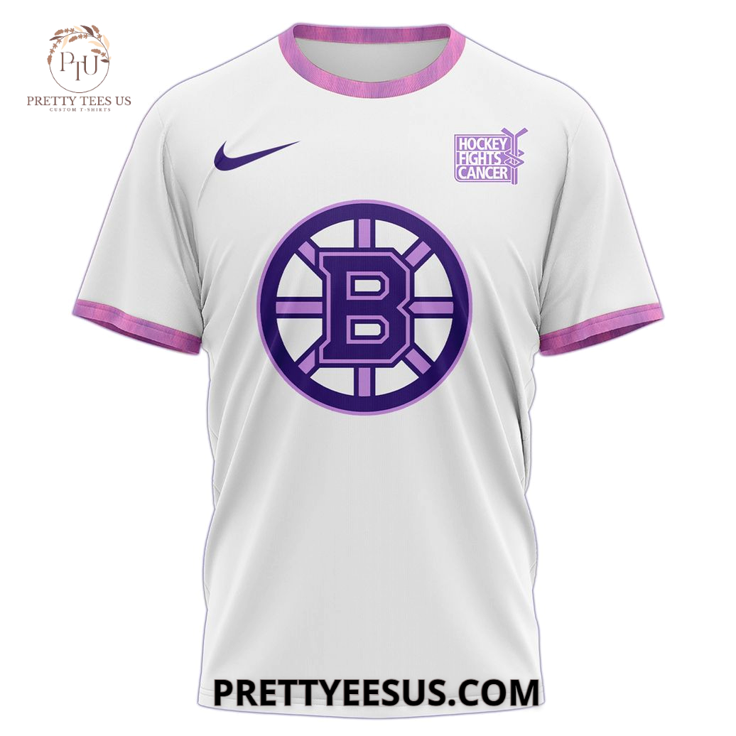 Boston Bruins x Hockey Fights Cancer 3D T-Shirt Boston Bruins x Hockey Fights Cancer 3D T-Shirt