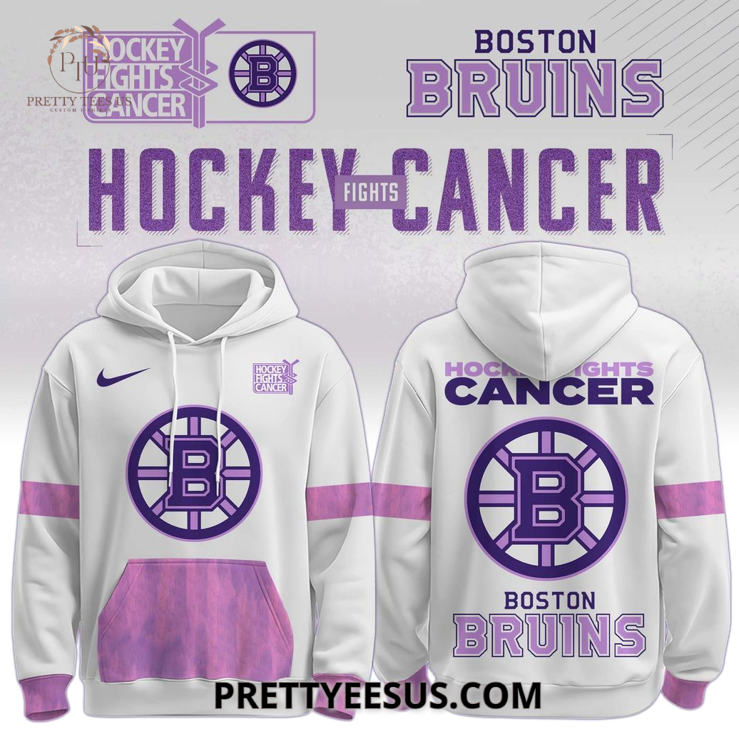 Boston Bruins x Hockey Fights Cancer Hoodie Boston Bruins x Hockey Fights Cancer Hoodie