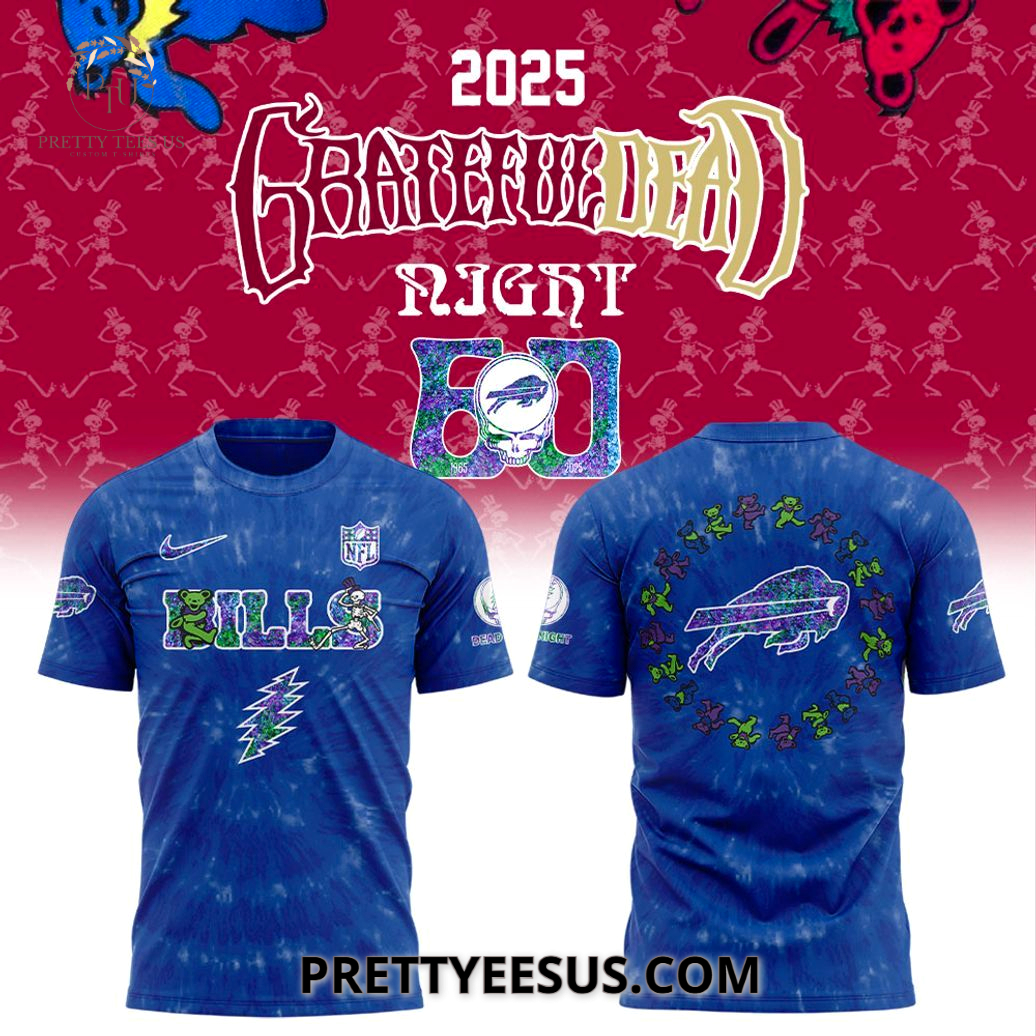 Buffalo Bills 60th Grateful Dead 3D T-Shirt Buffalo Bills 60th Grateful Dead 3D T-Shirt