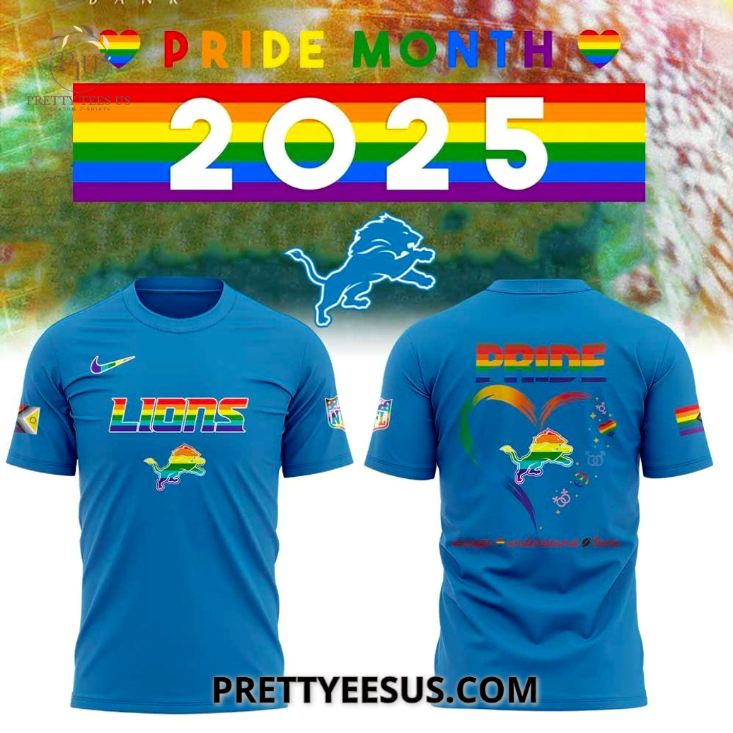 Detroit Lions 2025 Pride Month 3D T-Shirt Detroit Lions 2025 Pride Month 3D T-Shirt