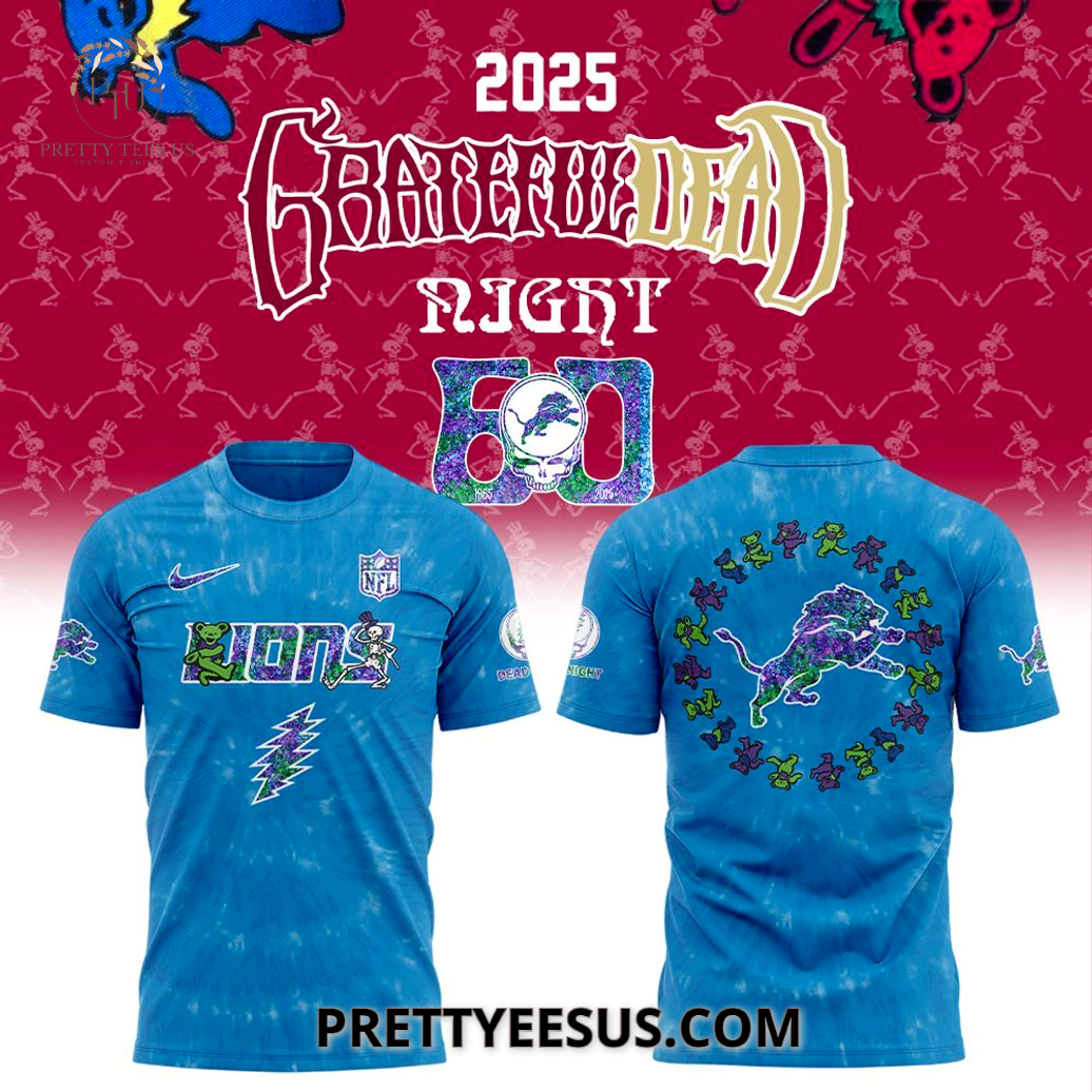 Detroit Lions 60th Grateful Dead 3D T-Shirt Detroit Lions 60th Grateful Dead 3D T-Shirt