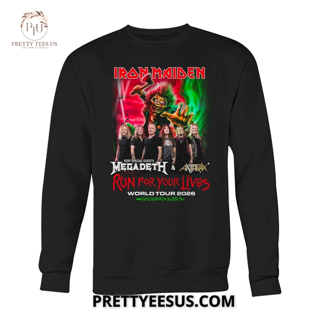 Iron Maiden Run for Your Lives World Tour 2026 T-Shirt Iron Maiden Run for Your Lives World Tour 2026 T-Shirt