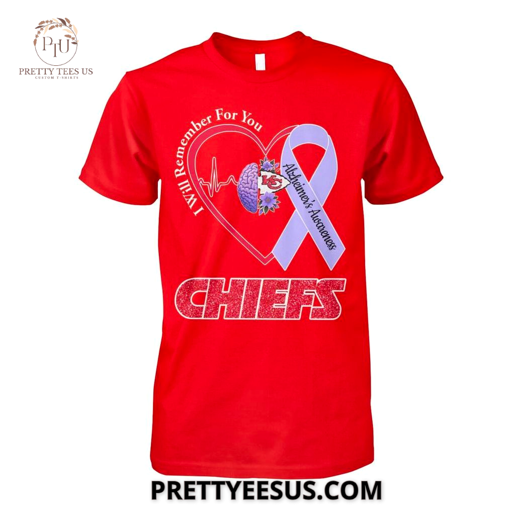 Kansas City Chiefs I Will Remember For You Alzheimer's Awareness T-Shirt Kansas City Chiefs I Will Remember For You Alzheimer's Awareness T-Shirt