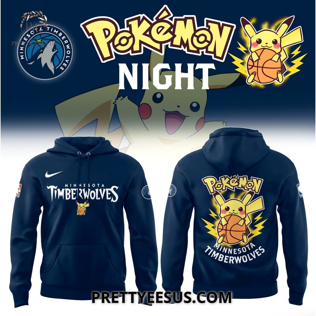 Minnesota Timberwolves X Pokemon Night Hoodie Minnesota Timberwolves X Pokemon Night Hoodie