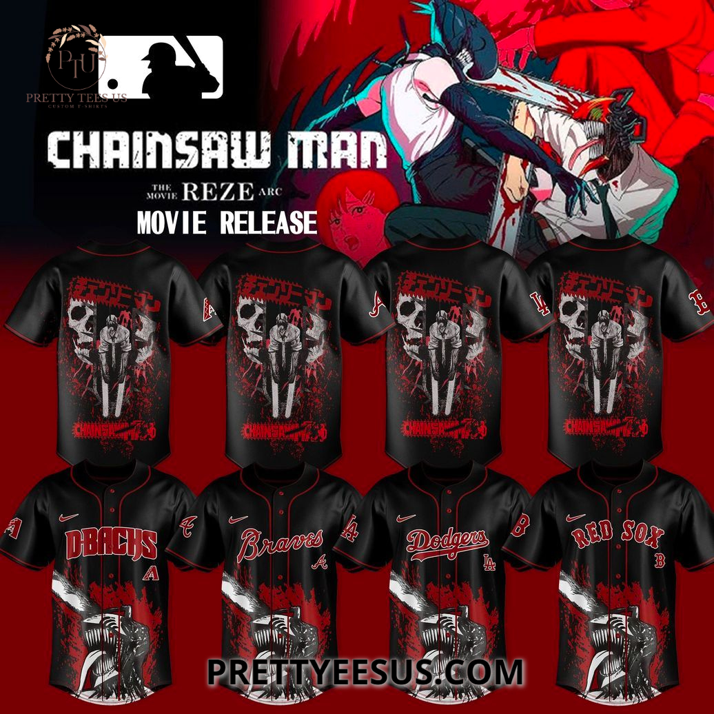 MLB X Chainsaw Man: Reze Arc The Movie Baseball Jersey MLB X Chainsaw Man: Reze Arc The Movie Baseball Jersey