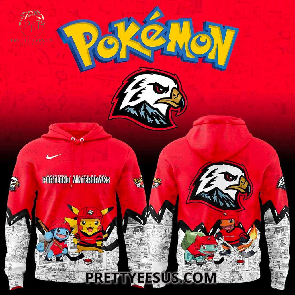 Portland Winterhawks x Pokémon 2025 New Hoodie Portland Winterhawks x Pokémon 2025 New Hoodie