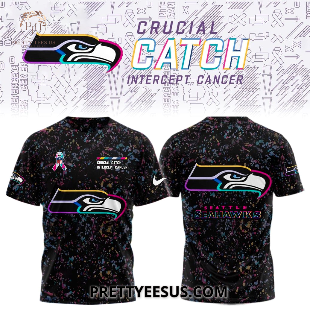 Seattle Seahawks Crucial Catch Intercept Cancer 3D T-Shirt Seattle Seahawks Crucial Catch Intercept Cancer 3D T-Shirt