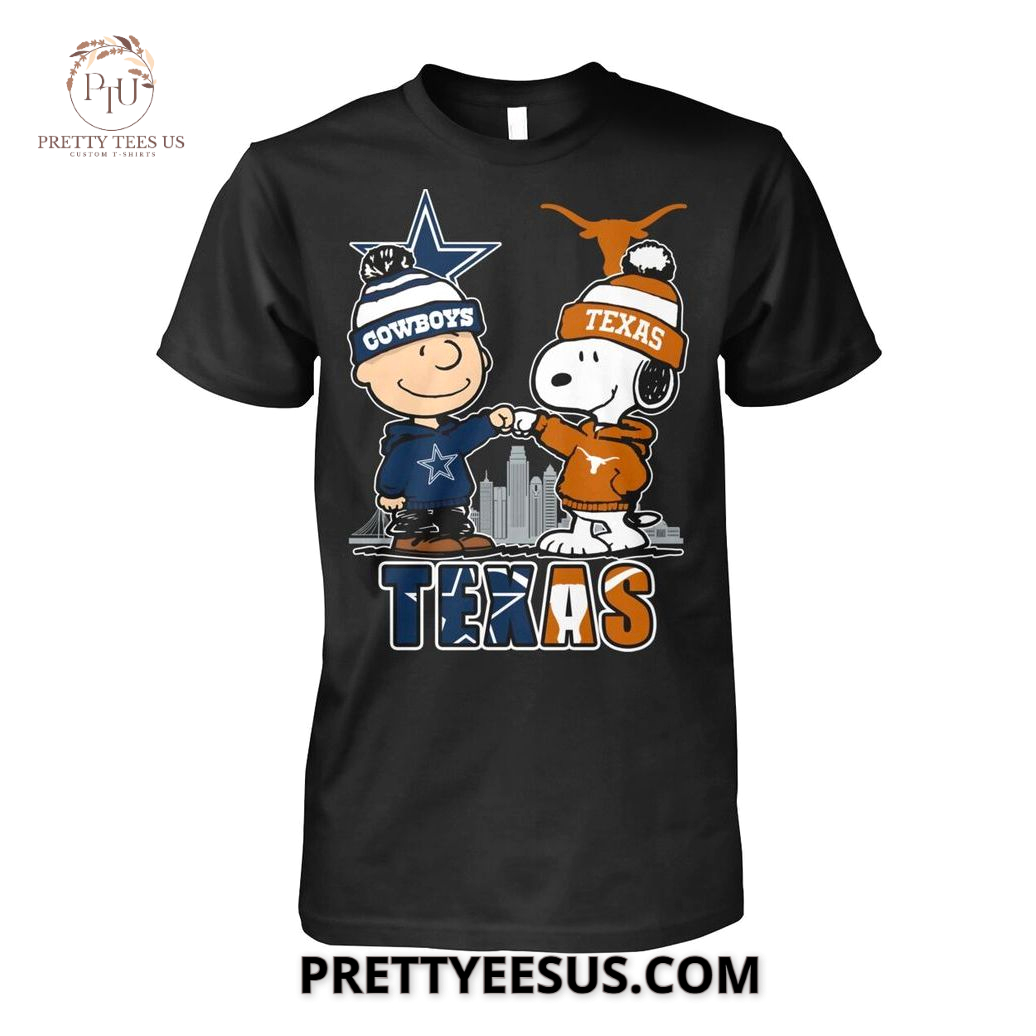 Snoopy And Charlie X Dallas Cowboys And Texas Longhorns T-Shirt Snoopy And Charlie X Dallas Cowboys And Texas Longhorns T-Shirt