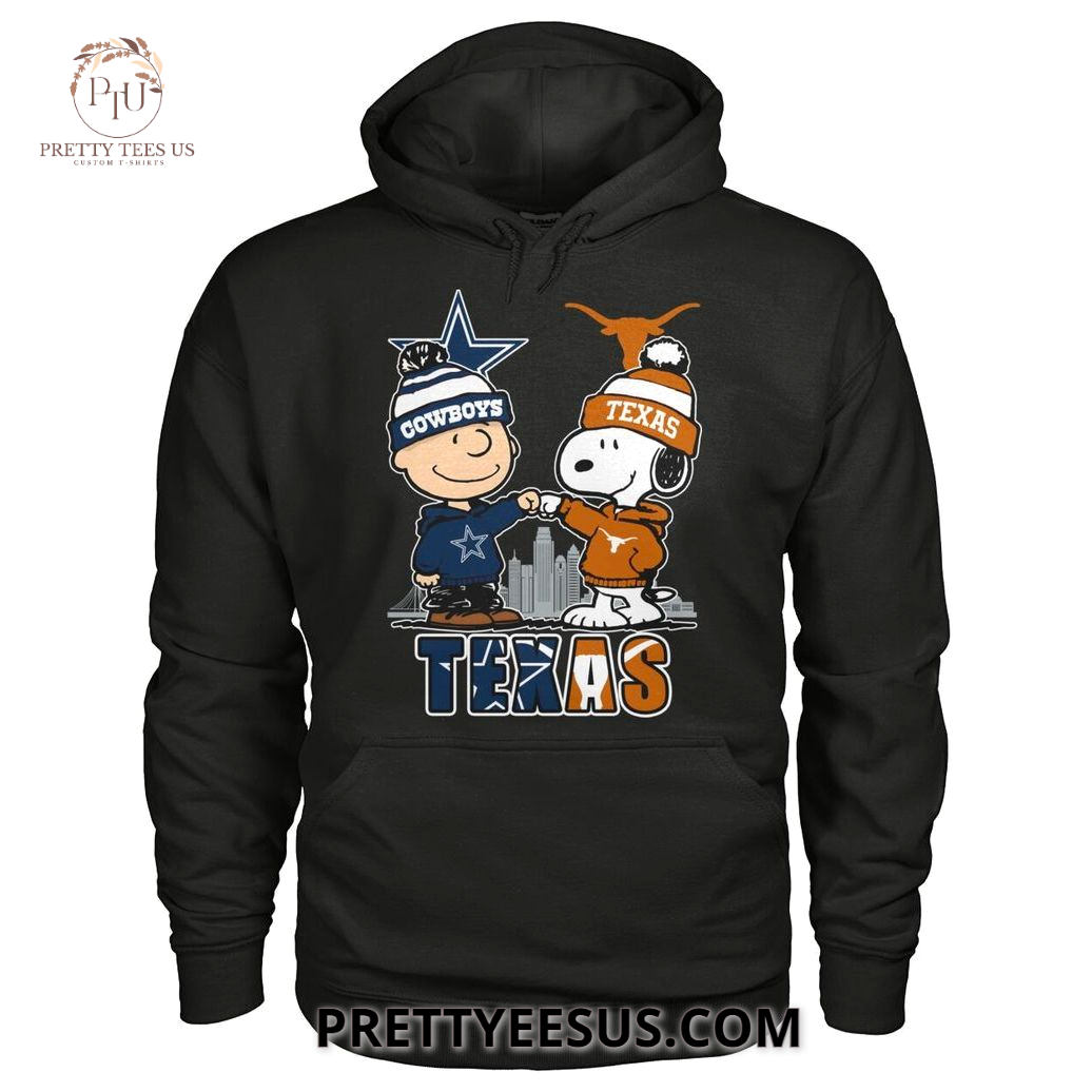 Snoopy And Charlie X Dallas Cowboys And Texas Longhorns T-Shirt Snoopy And Charlie X Dallas Cowboys And Texas Longhorns T-Shirt