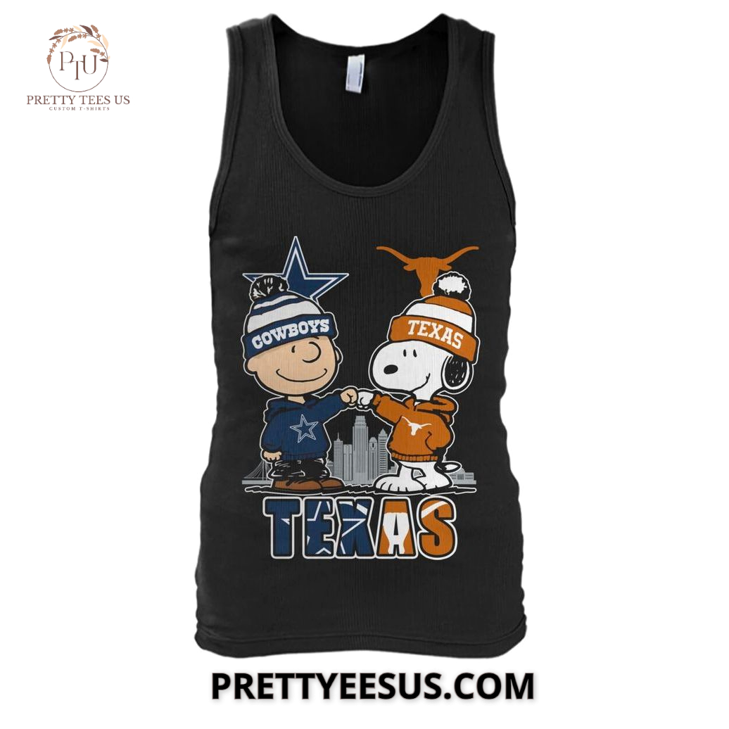 Snoopy And Charlie X Dallas Cowboys And Texas Longhorns T-Shirt Snoopy And Charlie X Dallas Cowboys And Texas Longhorns T-Shirt