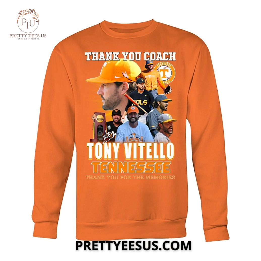 Tony Vitello Thank You Coach Tennessee Thank You For The Memories T-Shirt Tony Vitello Thank You Coach Tennessee Thank You For The Memories T-Shirt