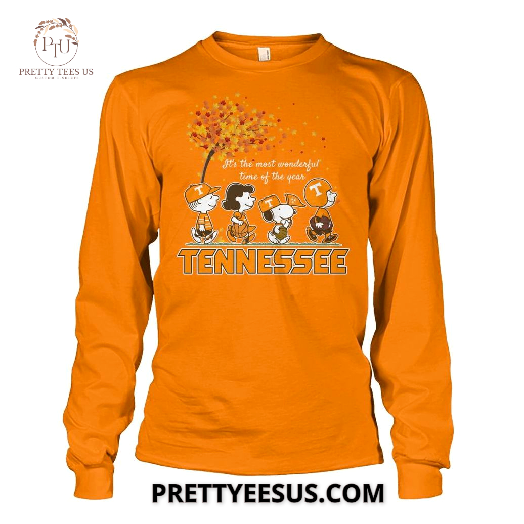 Tennessee Volunteers x Peanuts It's The Most Wonderful Time Of The Year T-Shirt Tennessee Volunteers x Peanuts It's The Most Wonderful Time Of The Year T-Shirt