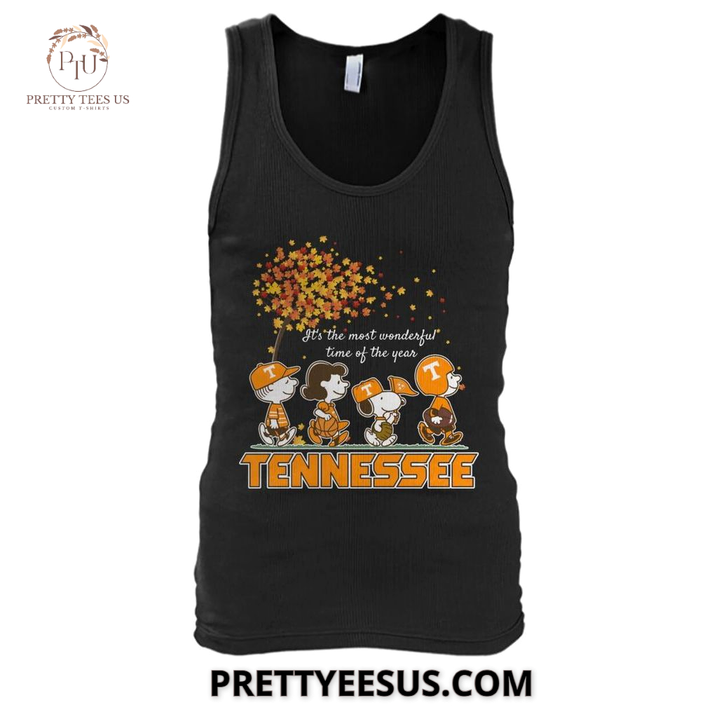 Tennessee Volunteers x Peanuts It's The Most Wonderful Time Of The Year T-Shirt Tennessee Volunteers x Peanuts It's The Most Wonderful Time Of The Year T-Shirt